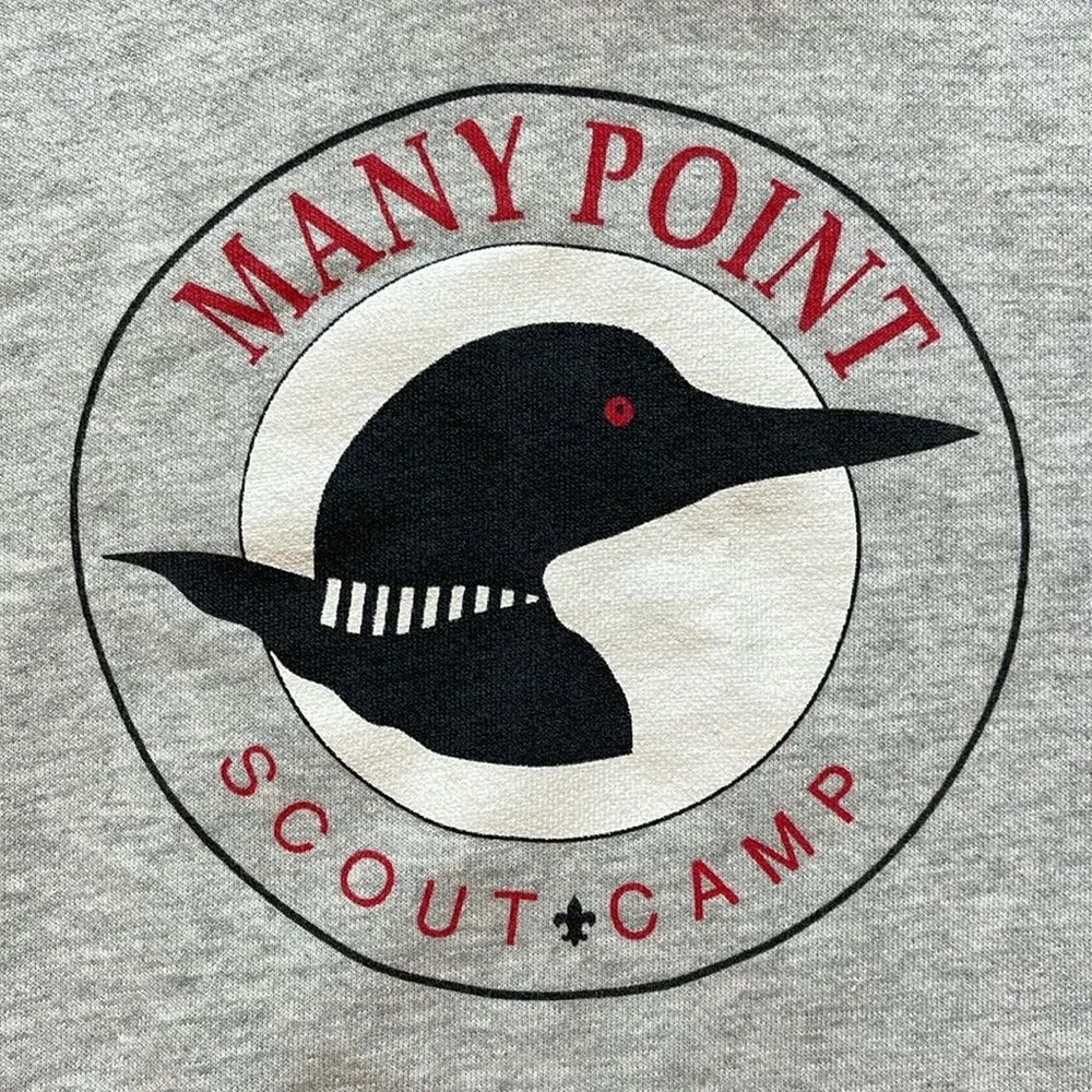 Vintage 90s Scout Camp Nature Loon Graphic Hoodie - Picture 2 of 7